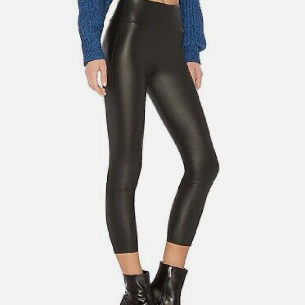 100% leather black leggings